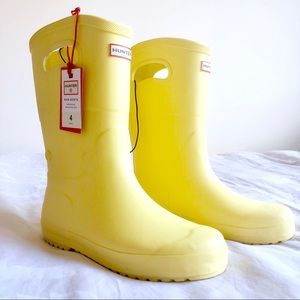 NWT HUNTER Kid’s Tall Waterproof Yellow Rain Boots